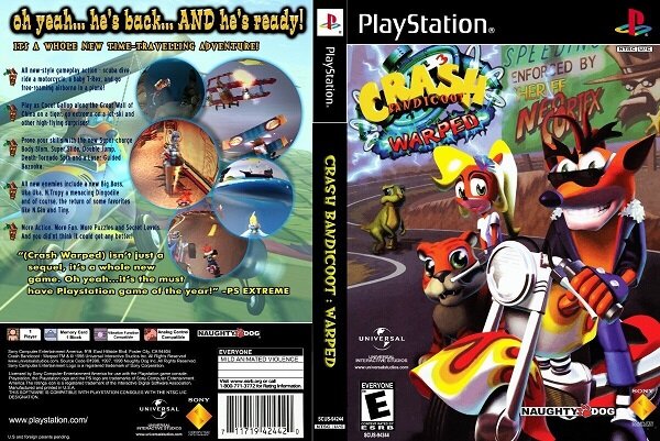 Crash Bandicoot Warped Sony Playstation  Crash bandicoot, Videogames, Crash  jogo