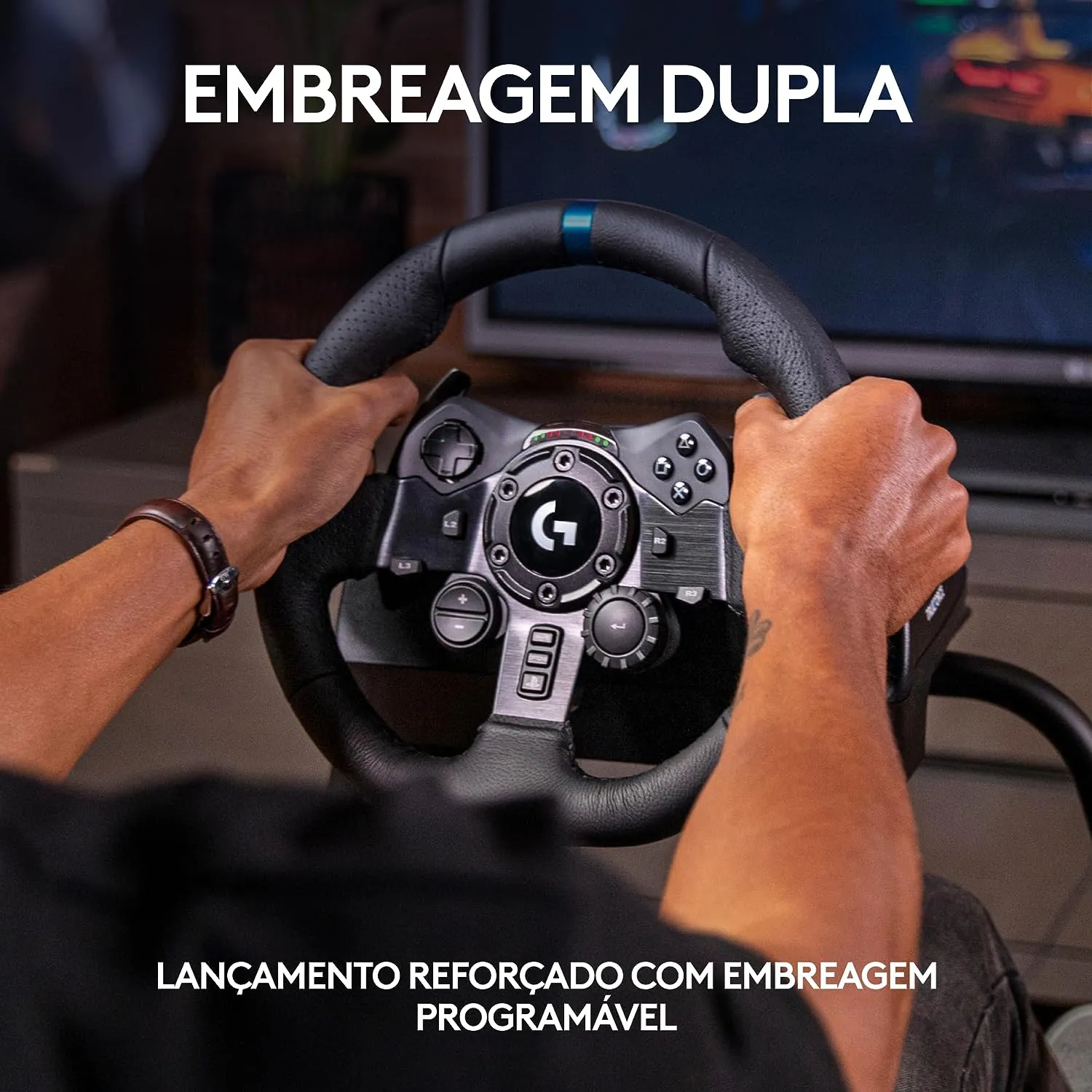 Oferta Relâmpago  Volante Logitech G29 Driving Force PS5, PS4, PS3 e PC  está com R$500 de desconto na